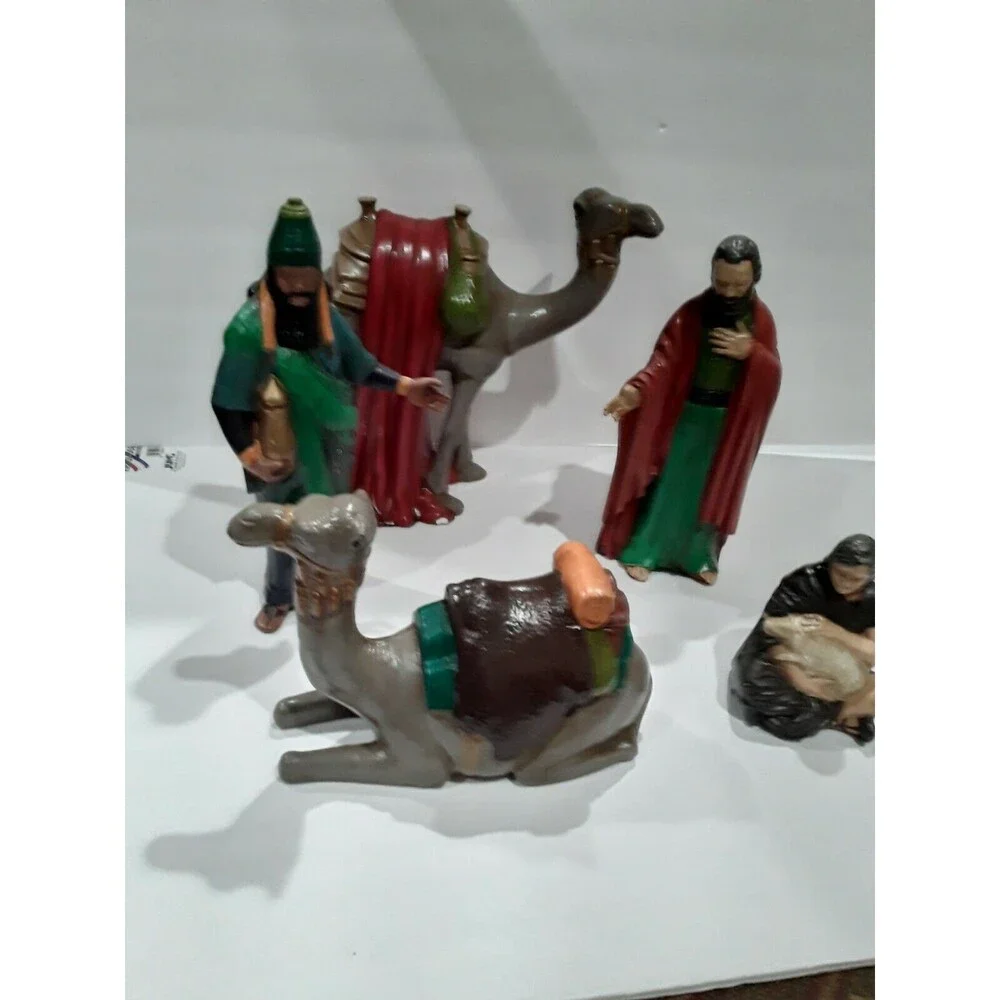 Nativity Set, Ceramic Vintage 14 piece, 10 inch Replacement